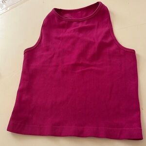 Free People Ribbed Halter Tank in hot pinkish Purple Xs/s